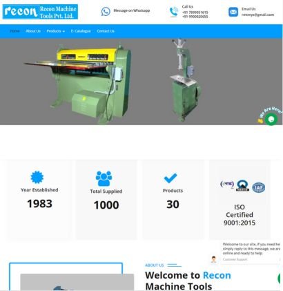 Services Provided: SEO Done for Recon Machine Tools Pvt. Ltd.